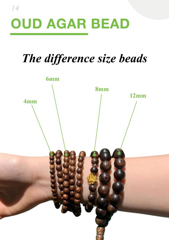 Misbah beads size comparison