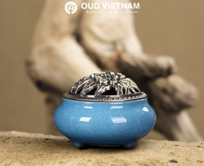 Raku-Glazed Ceramic Incense Burner